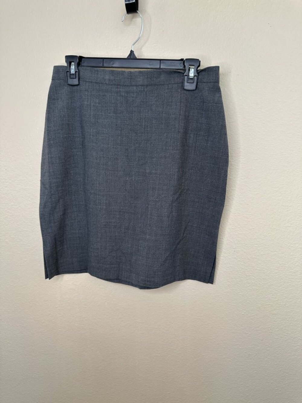 Lorianna By Hannah Womens Gray Pencil Skirt 10 Wool Polyester Blend Back Zip NEW